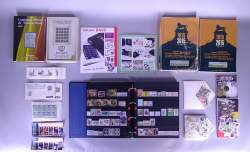 Collection de timbres : belle collection de TP MNH MH et oblitérés +feuilles souvenirs +enveloppes certaines gommées sont abimées +divers dans le fond de caisse
