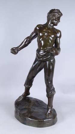 Sculpture Bronze - Le semeur - fondeur Mogave S.A. Bruxelles signé LAMBEAUX Jef